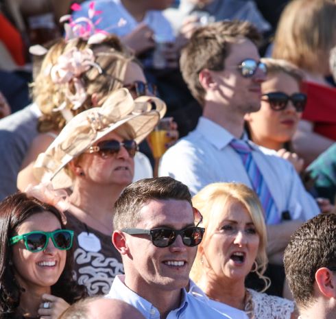 aintree racecourse close up of crowd watching racing