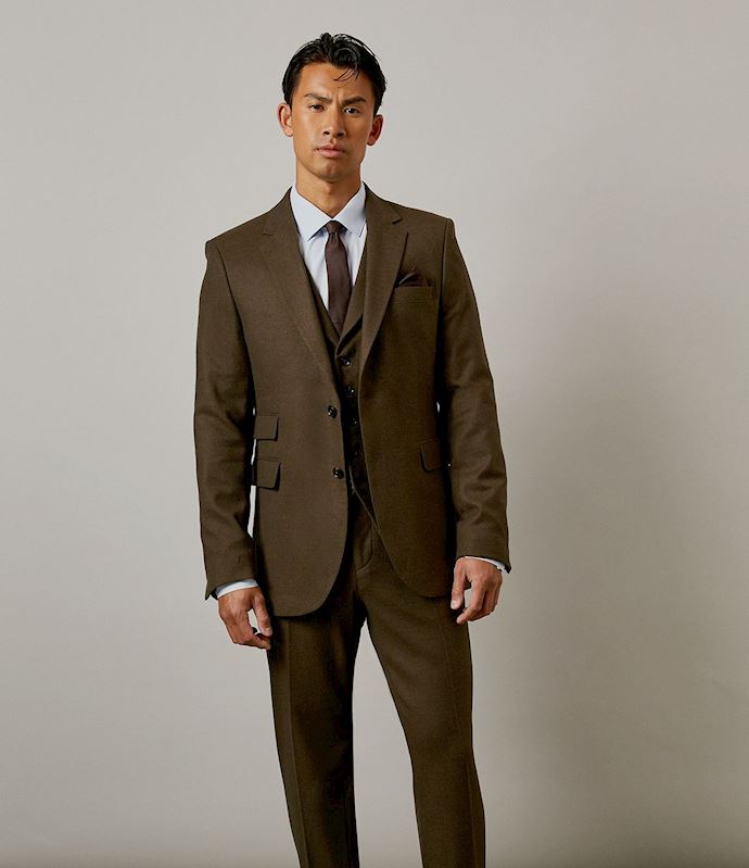 V1_Burton Khaki Tweed Look Tailored Fit Suit Trousers.jpg