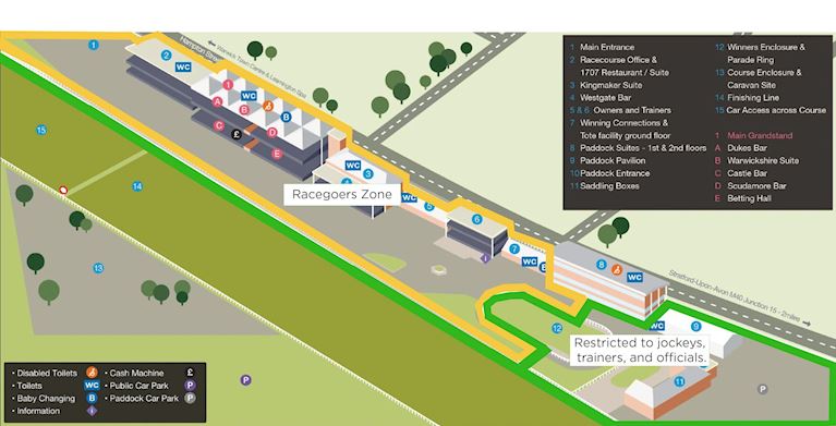 Pilot Raceday Map at Warwick Racecourse