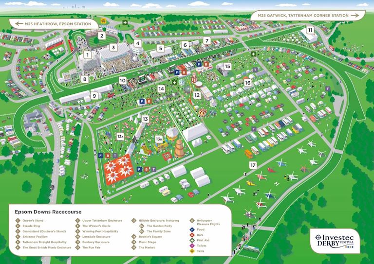 Epsom Racecourse Map Plan Your Day Epsom
